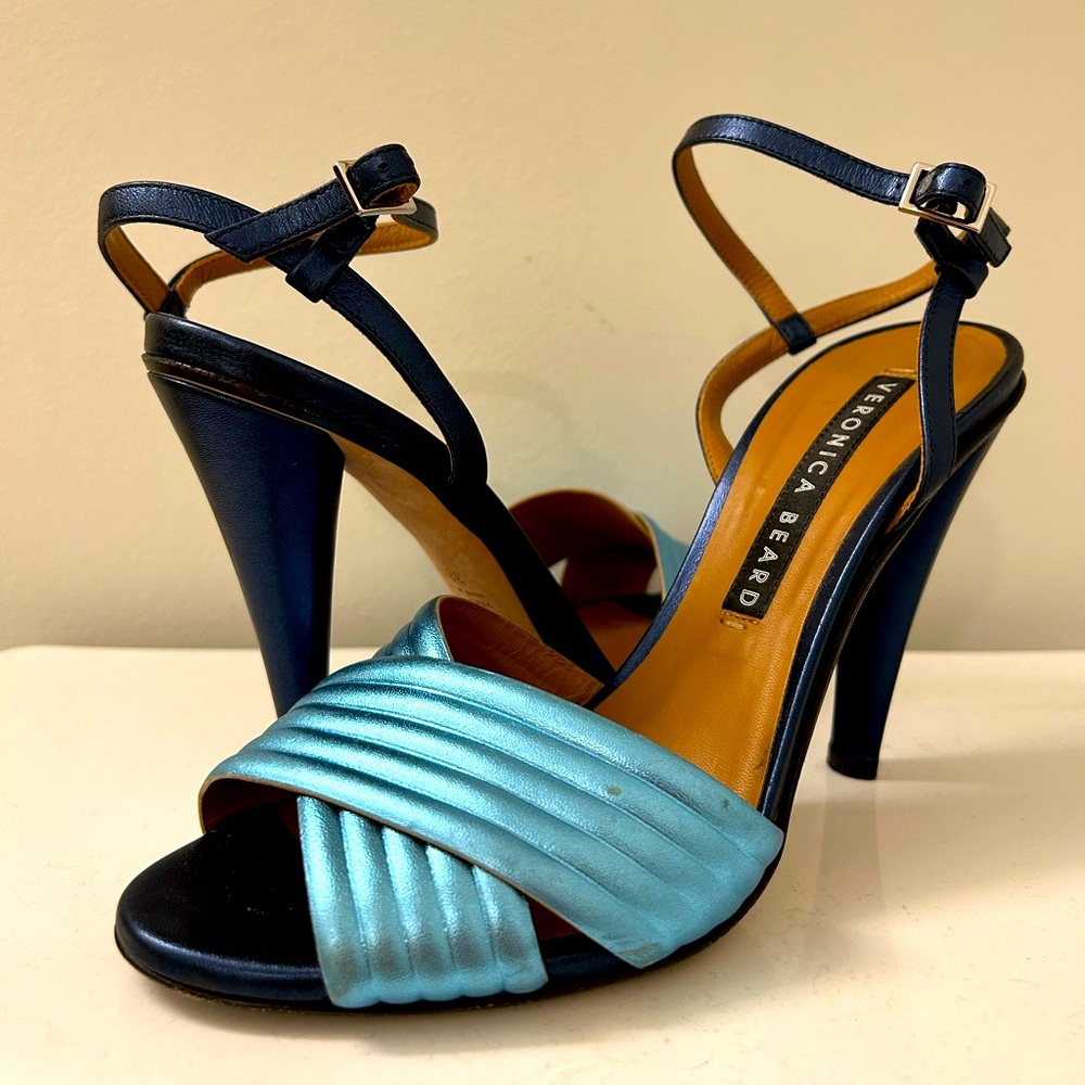 Gorgeous Metallic Blue Veronica Beard Heels